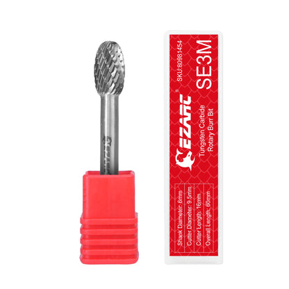 EZARC Tungsten Carbide Rotary Burr Bit 1PC Metalworking Double Cut Rotary File Milling Cutter Head Grinding Carbide Burr Tool