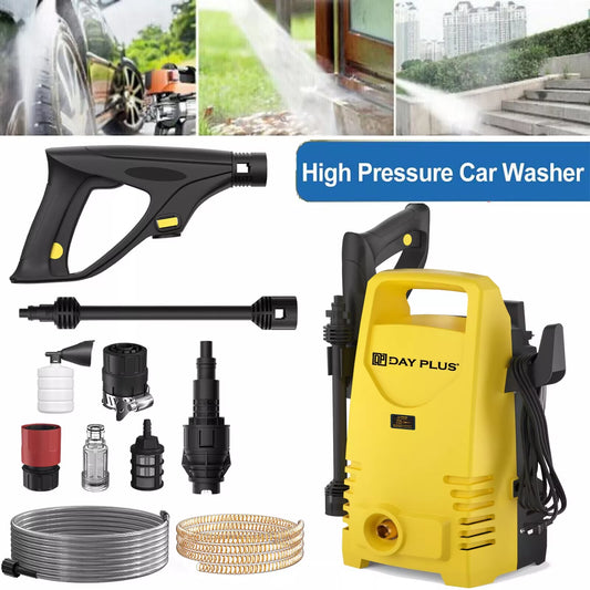Electric High Pressure Washer 1600W, 120Bar, 380L/H Adjustable Lance from 0 to 180°,7M Flexible Hose, For Terraces, Gardens, Cars