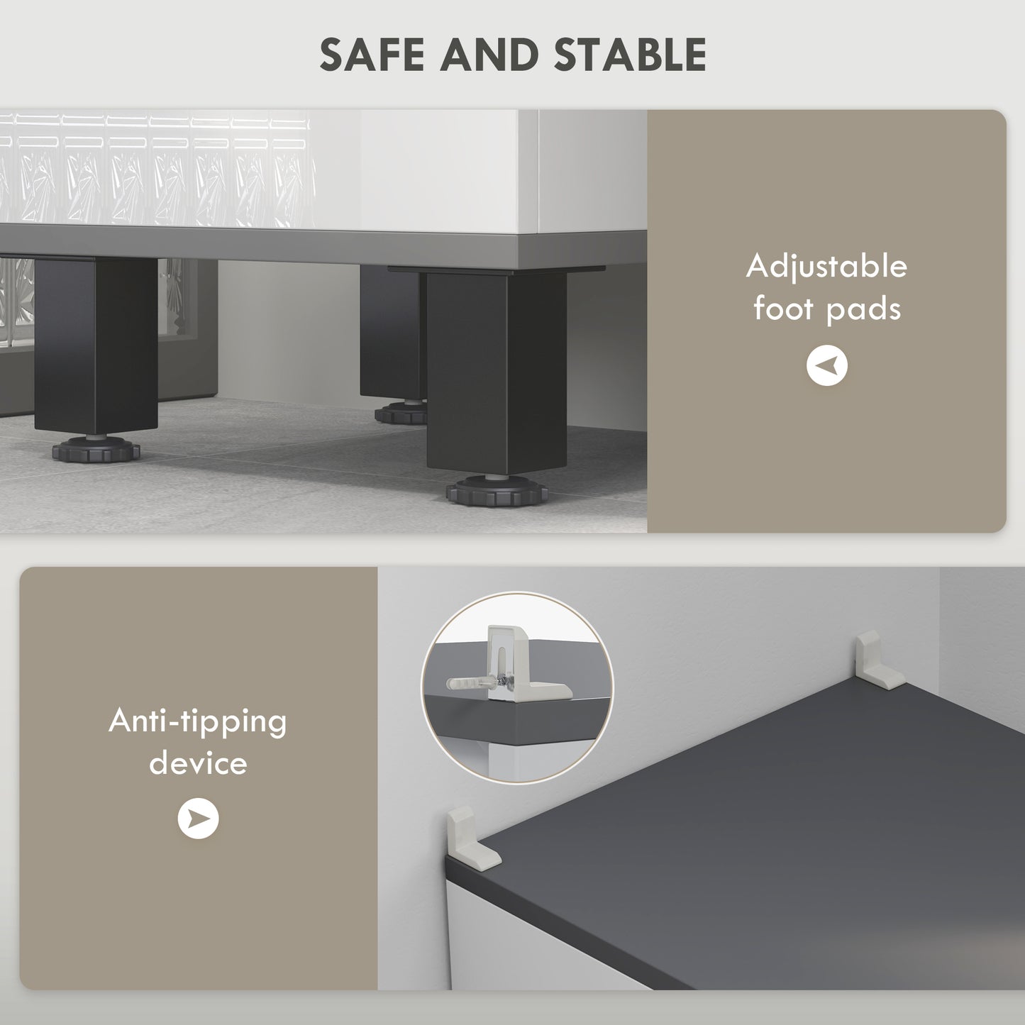 190cm Slim Bathroom Storage Cabinet - White