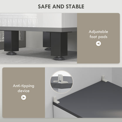 190cm Slim Bathroom Storage Cabinet - White