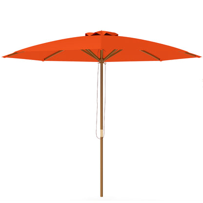 Outsunny 3(m) Wooden Patio Umbrella - Orange