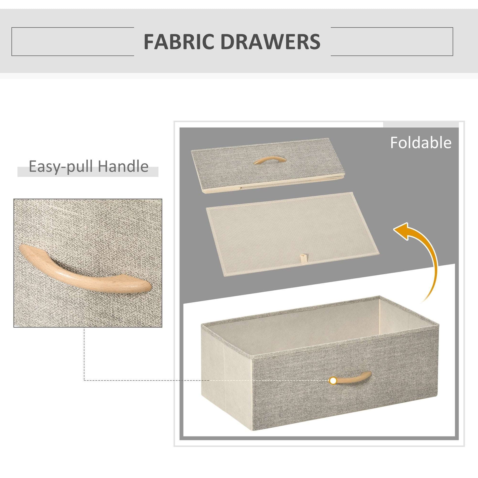 Chest of Drawers Bedroom Unit Storage Cabinet with 3 Fabric Bins for Living Room, Bedroom and Entryway, White