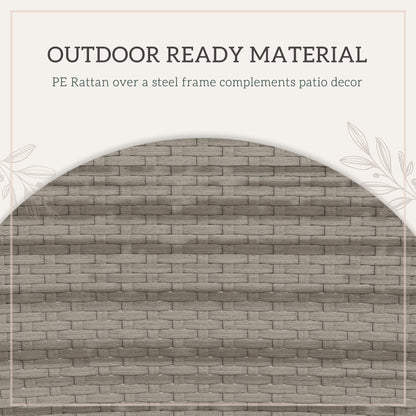 Outsunny Rattan Dining Set 5 Pieces with Removable Cushions, Slatted Tabletop for Patio, Lawn, Balcony, Grey