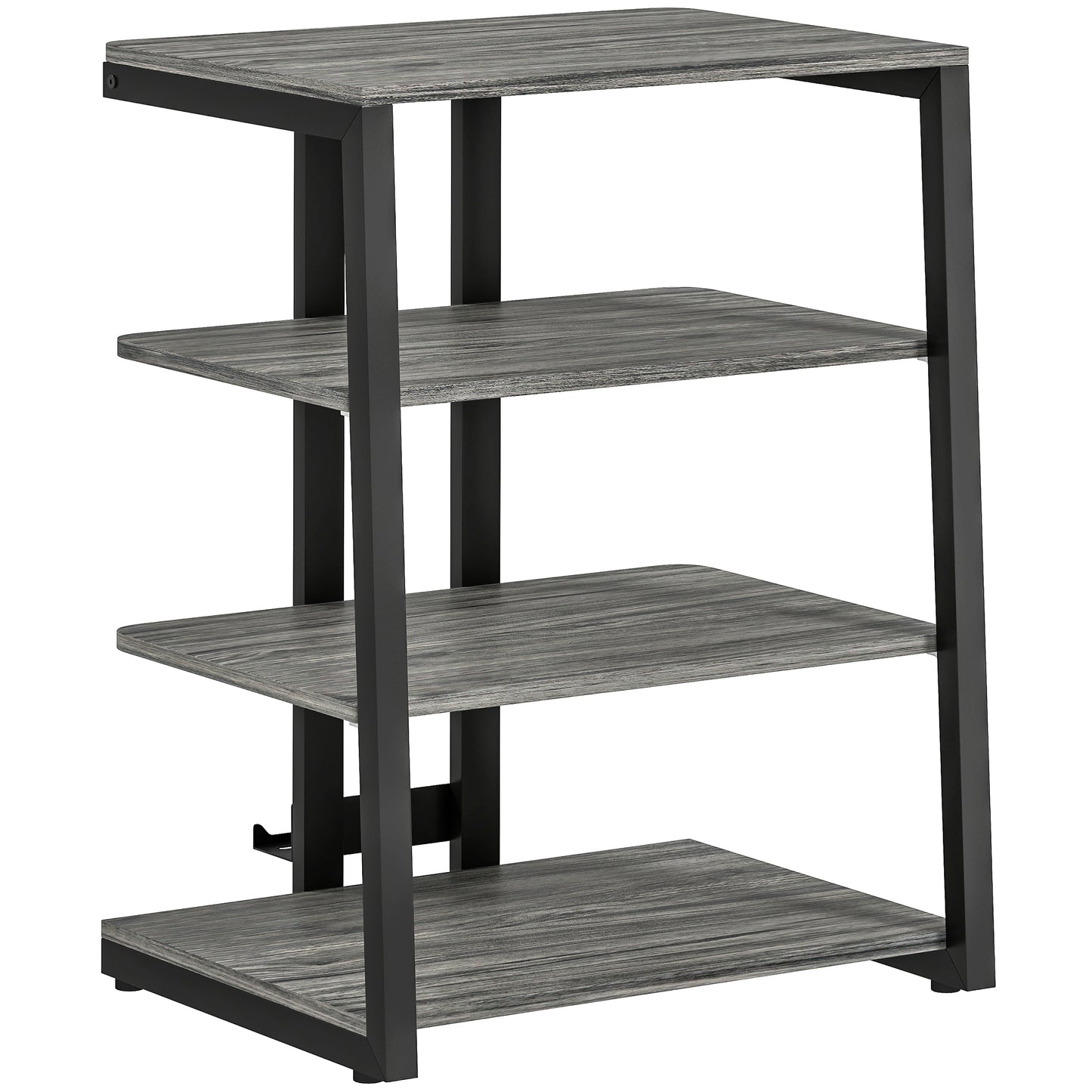 HiFi Seperates Stand, with Four Storage Shelves - Dark Grey