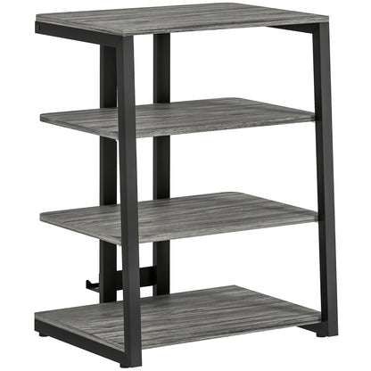 HiFi Seperates Stand, with Four Storage Shelves - Dark Grey