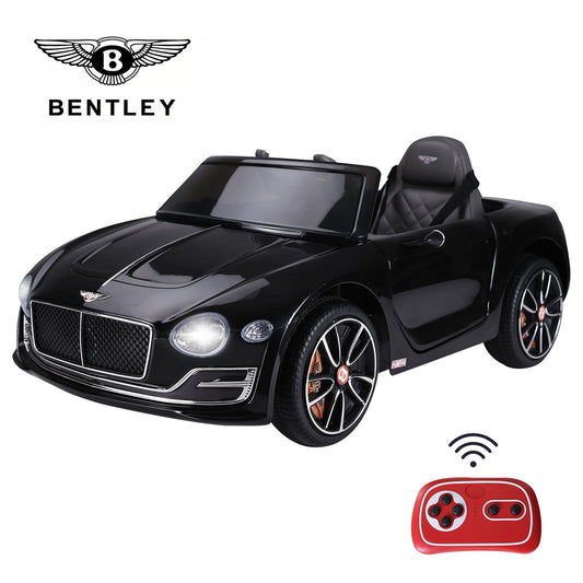 Kids Bentley Electric Ride on Car With LED Lights, Music & Parental Remote Control - Black
