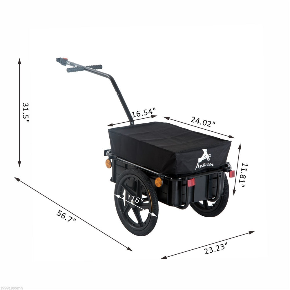 Bicycle Bike Cargo Trailer Steel Carrier Storage Cart Wheel Runner For Shopping