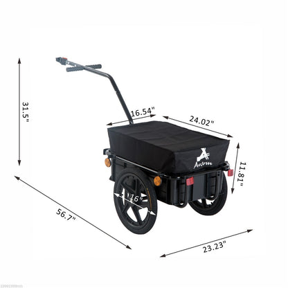 Bicycle Bike Cargo Trailer Steel Carrier Storage Cart Wheel Runner For Shopping