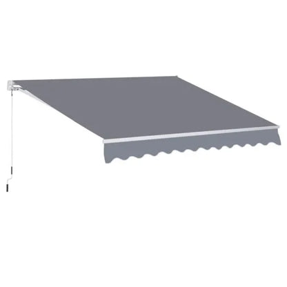 Manual Awning Canopy Sun Shade Shelter Retractable for Garden - Different Sizes - Grey