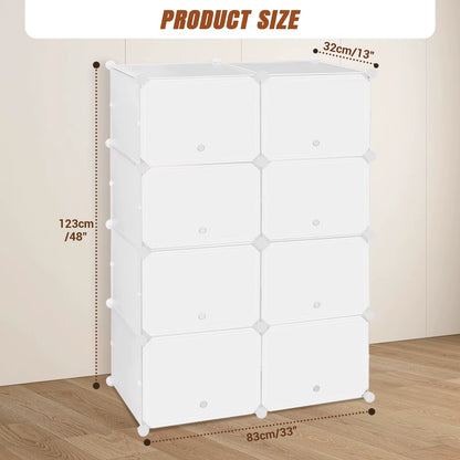 Shoe Storage Cabinet Layer Modular Plastic Shoe Rack, Cube Shoe Organizer, Dustproof and Waterproof, 40 Pairs of Shoes - 6/8/10