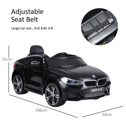 Kids Electric Ride On Sports Car 6V Licensed Bmw 6Gt With Remote-Black