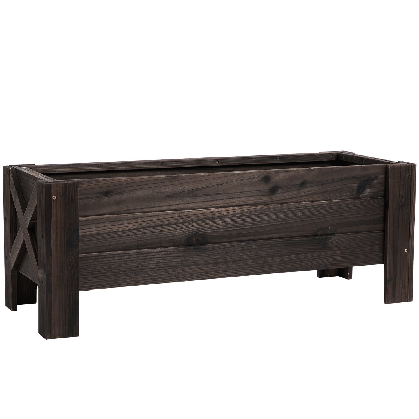 Outdoor Garden Raised Bed Planter Grow Your Own Food Containers For Outdoor Patio Plant Flower Vegetable Pot Fir Wood, 100 X 36.5 X 36 Cm