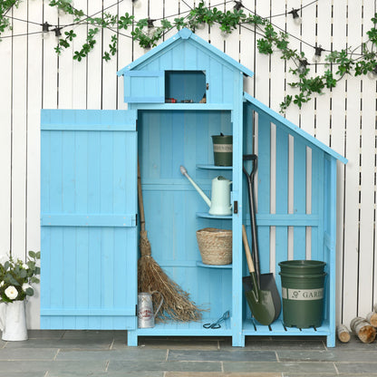 Garden Shed Wooden Firewood House Storage Cabinet Waterproof Asphalt Roof Tool Organizer With Lockable Door, 180 X 130 X 55 Cm