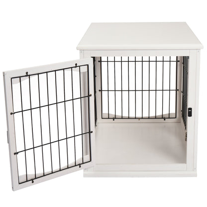 Mdf 3-Door Small Indoor Pet Dog House Training Cage White