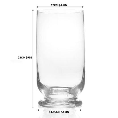 Maison & White Tall Crystal Glass Storm Lantern Candle Holder | 23cm H x 12cm Diameter | Wax or LED Candles | Home Wedding Garden Centrepiece | Decorative Lantern | 2-Year Guarantee