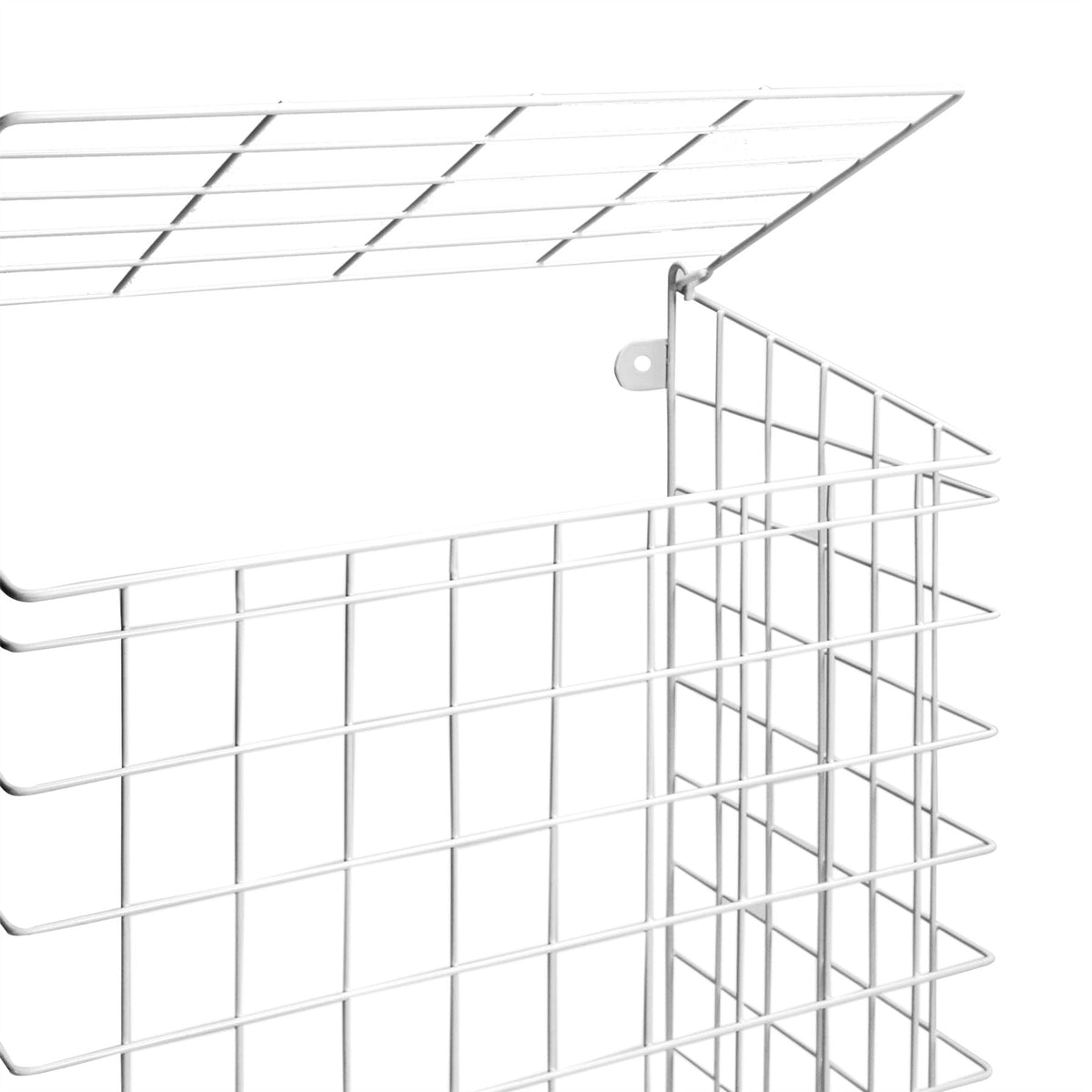Maison & White Indoor Letterbox Mail Catcher Cage with Fixings | Iron PE Coating | 8x27cm Slot | Fits Up To 30cm Letterboxes | Horizontal & Vertical | Easy-Open Lid | 42x31x17cm | 2-Year Guarantee