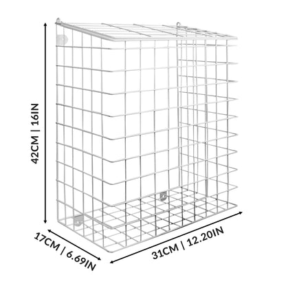 Maison & White Indoor Letterbox Mail Catcher Cage with Fixings | Iron PE Coating | 8x27cm Slot | Fits Up To 30cm Letterboxes | Horizontal & Vertical | Easy-Open Lid | 42x31x17cm | 2-Year Guarantee