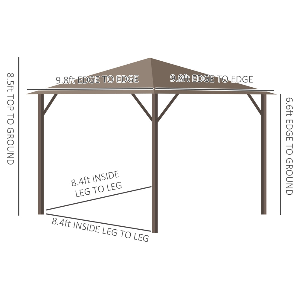 Outdoor Hardtop Steel Canopy Gazebo With Aluminium Frame, Curtains And Top Hook