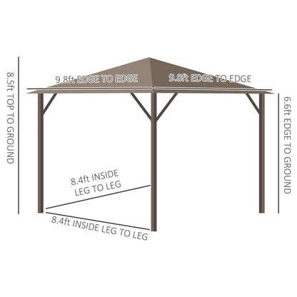 Outdoor Hardtop Steel Canopy Gazebo With Aluminium Frame, Curtains And Top Hook
