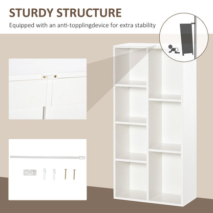 Seven-Cube Bookcase Bookshelf Cabinet Storage Organiser - White Wood Effect
