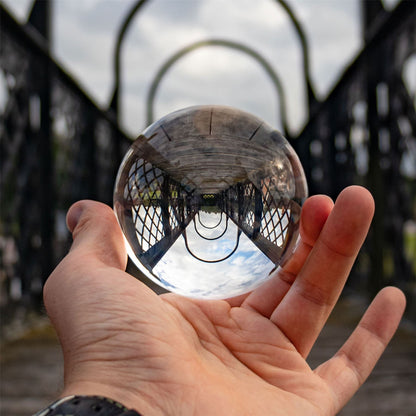 Maison & White K9 Clear Crystal Photography Ball | 80mm Glass Lensball | Stand, Cleaning Cloth, Pouch & Gift Box