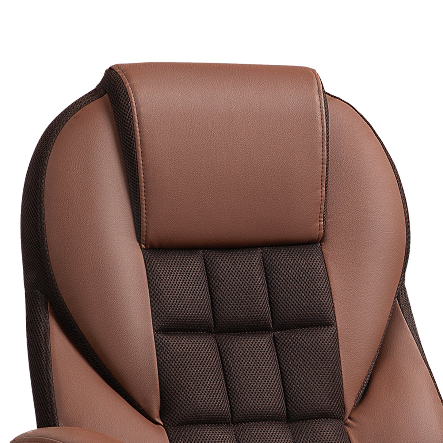 Faux Leather Office Chair - Brown / Grey