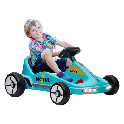 AIYAPLAY 6V Electric Go Kart for Kids with Music, Light, Horn, for 3-5 Years, Red / Blue / Yellow
