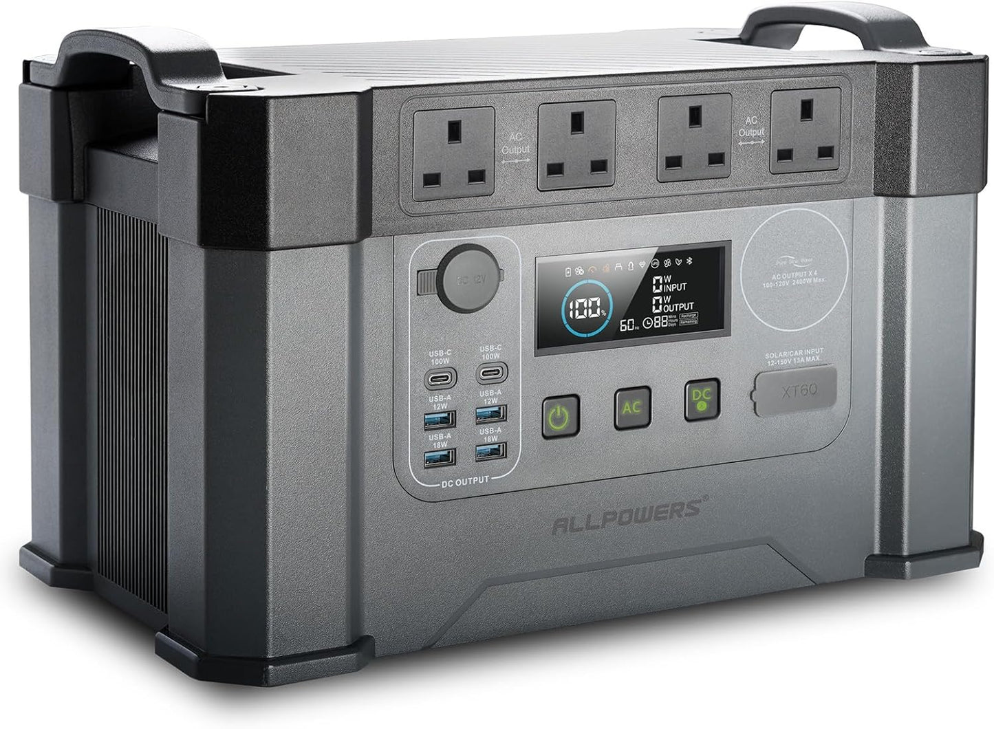 ALLPOWERS S2000 PRO Power Station 2400W（Peak 4000W）Solar Generator & Power Supply with UPS, Fast Charging（Ac Input up to 1500W)