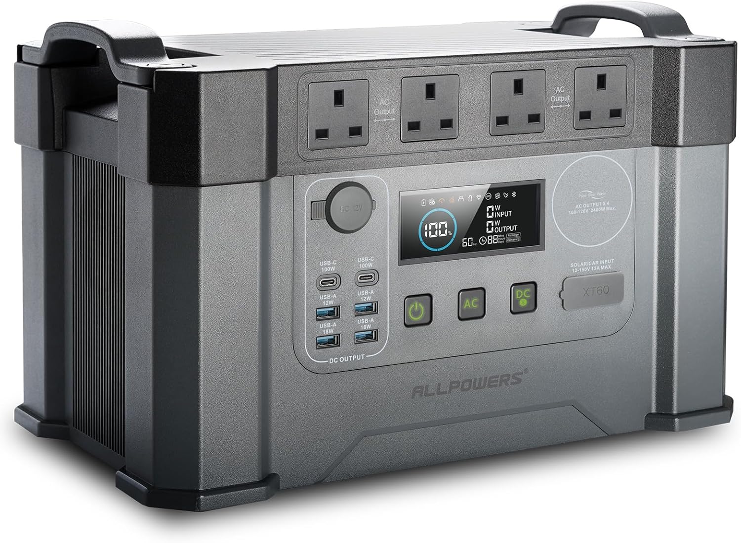 ALLPOWERS S2000 PRO Power Station 2400W（Peak 4000W）Solar Generator & Power Supply with UPS, Fast Charging（Ac Input up to 1500W)