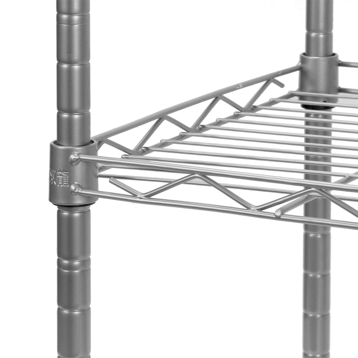 Maison & White 4-Tier Steel Shelving Unit | Silver-Tone Open Wire Storage Rack | Adjustable Shelves & Levelling Feet