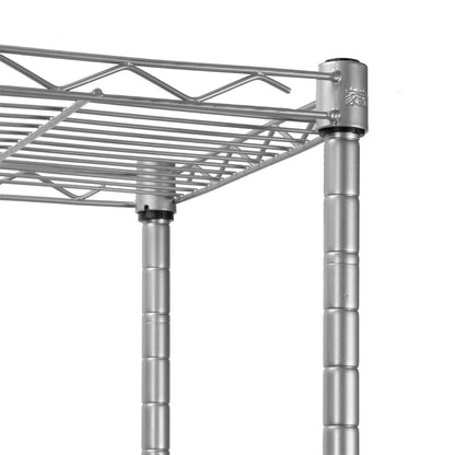 Maison & White 4-Tier Steel Shelving Unit | Silver-Tone Open Wire Storage Rack | Adjustable Shelves & Levelling Feet