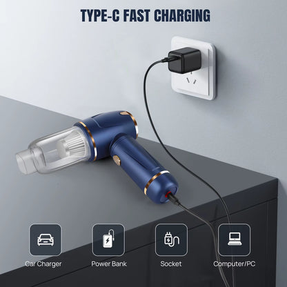 Compressed Air Cleaner Blower For PC, Laptop, MacBook, 3 Speed 100000RPM Air Blower Compressed Cleaning Duster