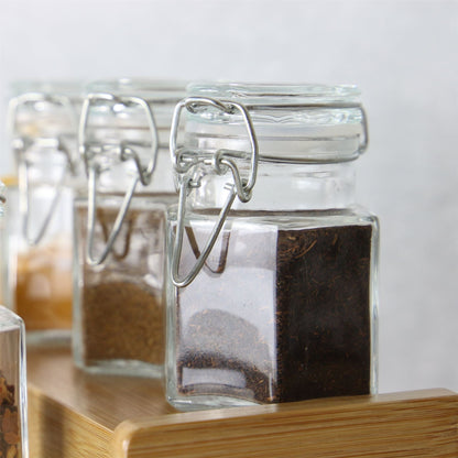 Maison & White Set of 12 Hexagonal Glass Jars | 100ml | 8x5.5cm | Clip-Top Airtight Lids | Oven Fridge & Dishwasher Safe | 12 Labels & Chalk Pen | 2-Year Warranty