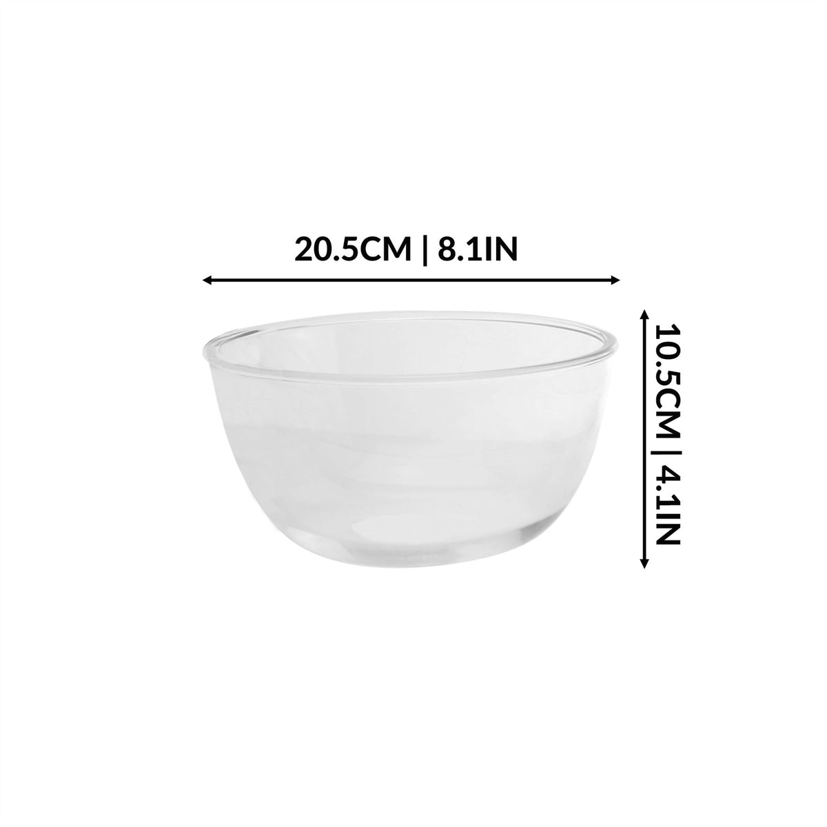 Maison & White Glass Mixing Bowls Set of 3 | Borosilicate Glass | 0.5L 0.85L 1.9L | Heat Resistant to 300°C | Oven Microwave Freezer Dishwasher Safe | Scratch & Stain Resistant | 2-Year Warranty