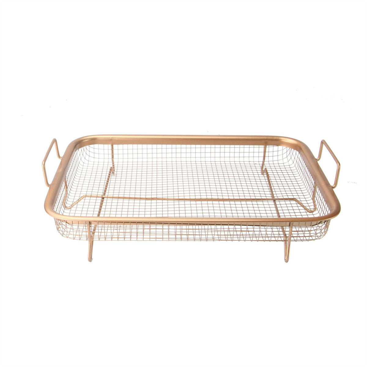Maison & White Copper Crisping Basket & Baking Tray | Steel Mesh 360° Heat Circulation | Non-Stick | 32x22.5x8cm | Chicken Fries Dippers | No Turning Required | Oven Safe | 2-Year Warranty