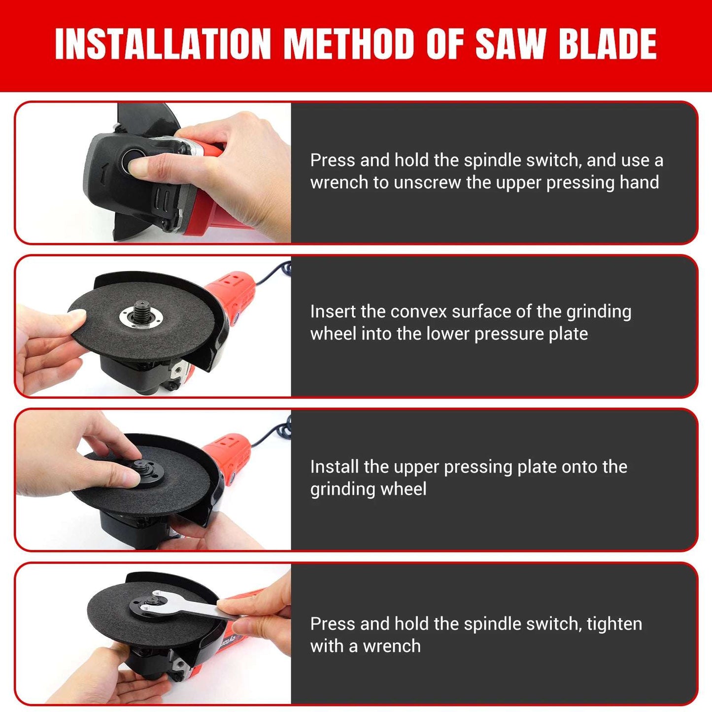 5000W Electric Corded Angle Grinder Grinding Sander Tool For Metal Tile Cutting & Polishing M14 12000RPM