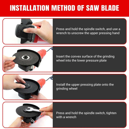 5000W Electric Corded Angle Grinder Grinding Sander Tool For Metal Tile Cutting & Polishing M14 12000RPM