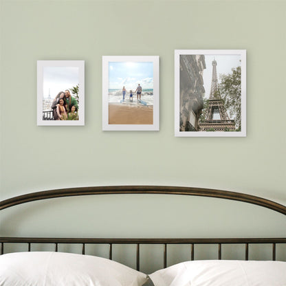 Maison & White Set of 10 Assorted White Photo Frames | E1 Fiberboard | 3 Sizes | Wall Mount or Freestanding | Portrait & Landscape | Perspex Cover | 2-Year Warranty