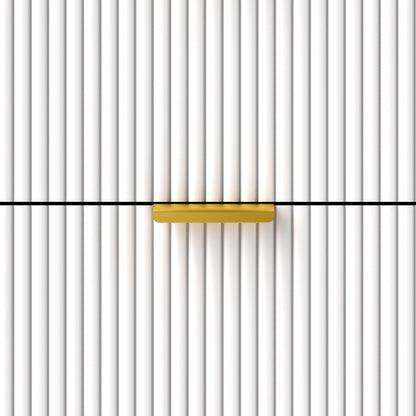 Elegant Four-Drawer Bedside Table - White