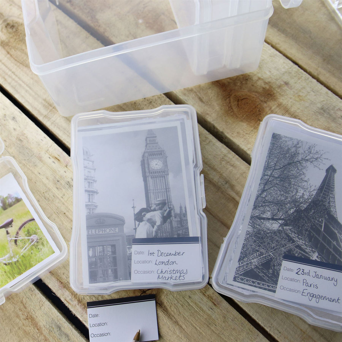 Pukkr Photo Storage Box | 6 Individual Cases & Outer Organiser | Holds Up to 600 Photos | Translucent PP Plastic