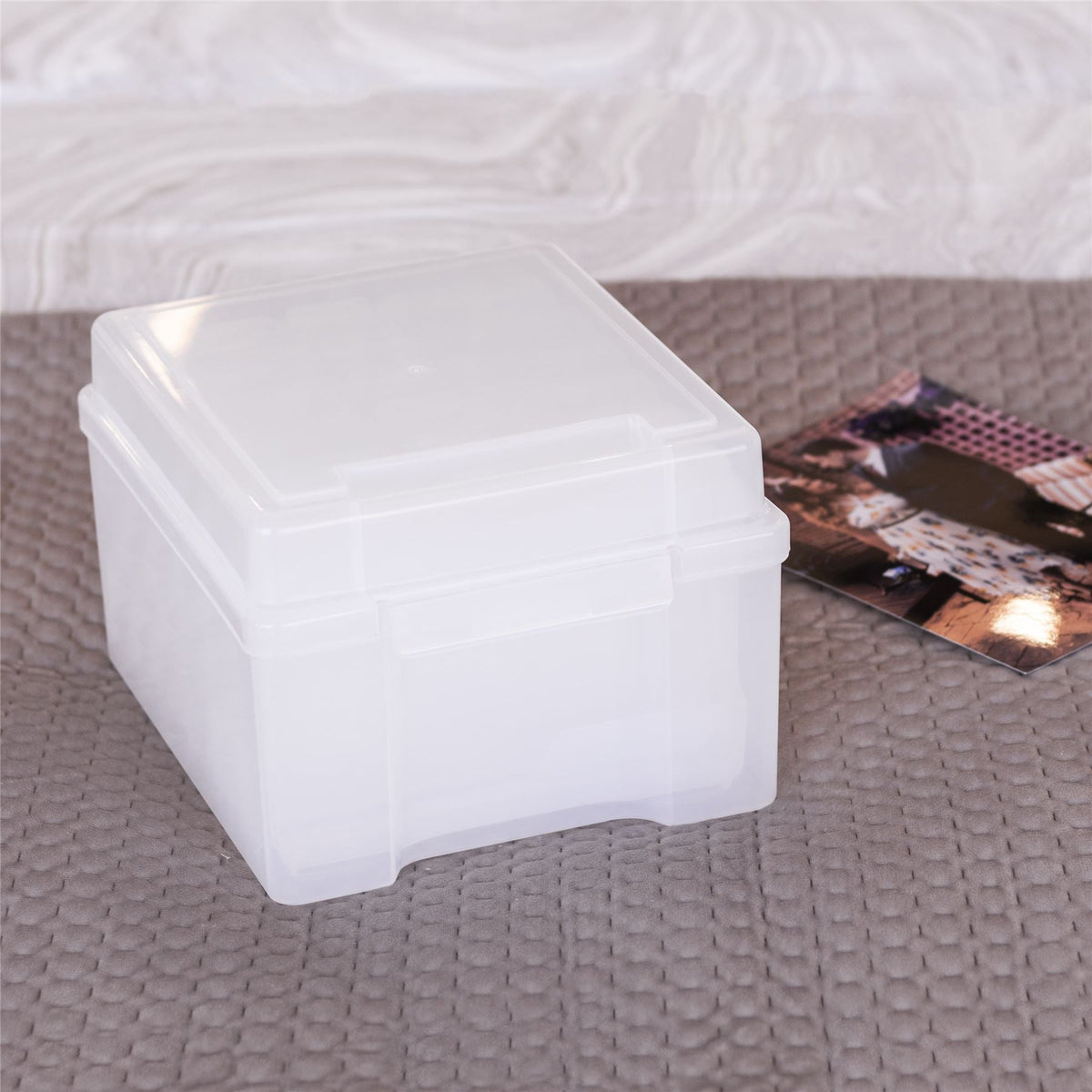 Pukkr Photo Storage Box | 6 Individual Cases & Outer Organiser | Holds Up to 600 Photos | Translucent PP Plastic