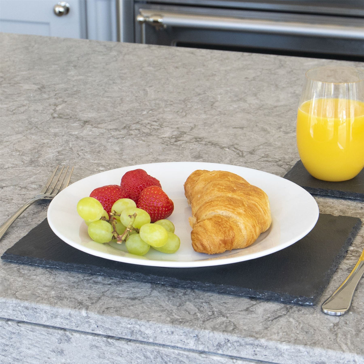 Maison & White Natural Slate Placemats & Coasters | 16 Piece Set | 8 Place Settings | 30 × 20cm Mats & 10cm Coasters