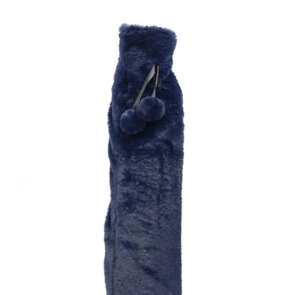 Extra Long Hot Water Bottle 2L with Removable Soft Fleece Cover Dark Blue | 72x12cm | Hot & Cold Use | Neck Shoulder Back Pain Relief | Max 80°C | 2-Year Warranty