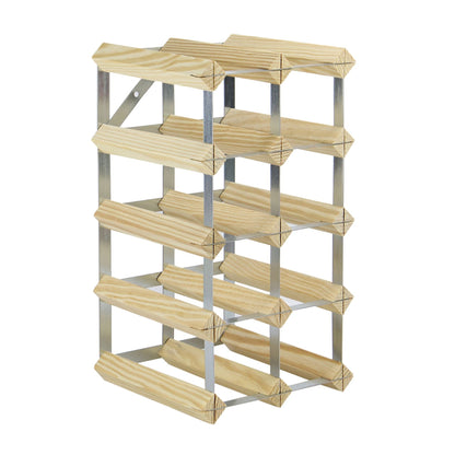 Wood & Metal Wine Rack | 10-12 Bottle Capacity | Freestanding or Wall Mounted | Vertical or Horizontal | All Bottle Types | 42x22x23cm | 2-Year Warranty