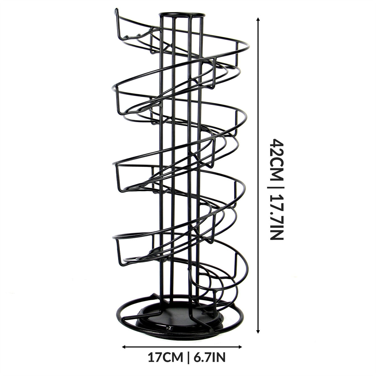 Maison & White Spiral Egg Holder | Black Coated Iron Helter Skelter Rack | Holds Up to 32 Medium Eggs | 42cm Tall