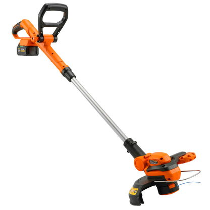 Cordless Strimmer with 2 x 4.0Ah Lithium Batteries & Charger, 2-in-1 Lightweight Cordless Grass Trimmer and Lawn Edger