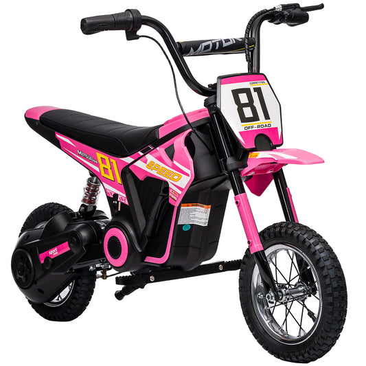 AIYAPLAY Kids Electric Motorbike, 24V Ride On Motorcycle with 3 Speeds and Rear Suspension, Dirt Bike for 8-12 Years Old