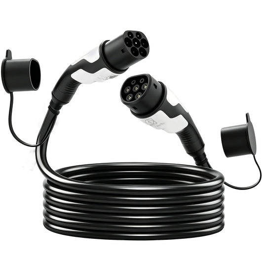 22kW Type 2 to Type 2 EV Charging Cable | Mode 3 | 3-Phase 32A | 10m IP65 TPU | 99.7% Copper Core | -30°C to +50°C | CE RoHS | PICC Insured | White