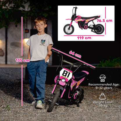 AIYAPLAY Kids Electric Motorbike, 24V Ride On Motorcycle with 3 Speeds and Rear Suspension, Dirt Bike for 8-12 Years Old