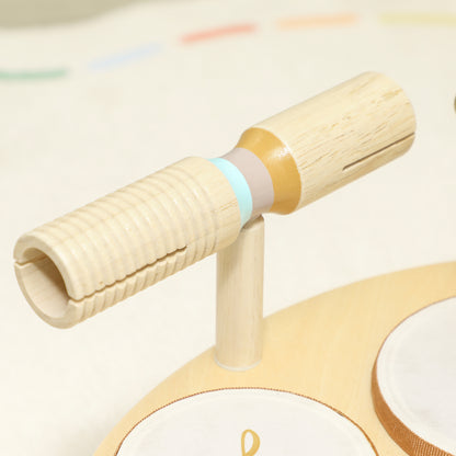 Baby Drum Kit – 4-in-1 Wooden Musical Instruments, 3 Drums, 8-Note Xylophone, Cymbals & Dual-Tone Block, EN71 Tested, Gift-Ready, Ages 2+